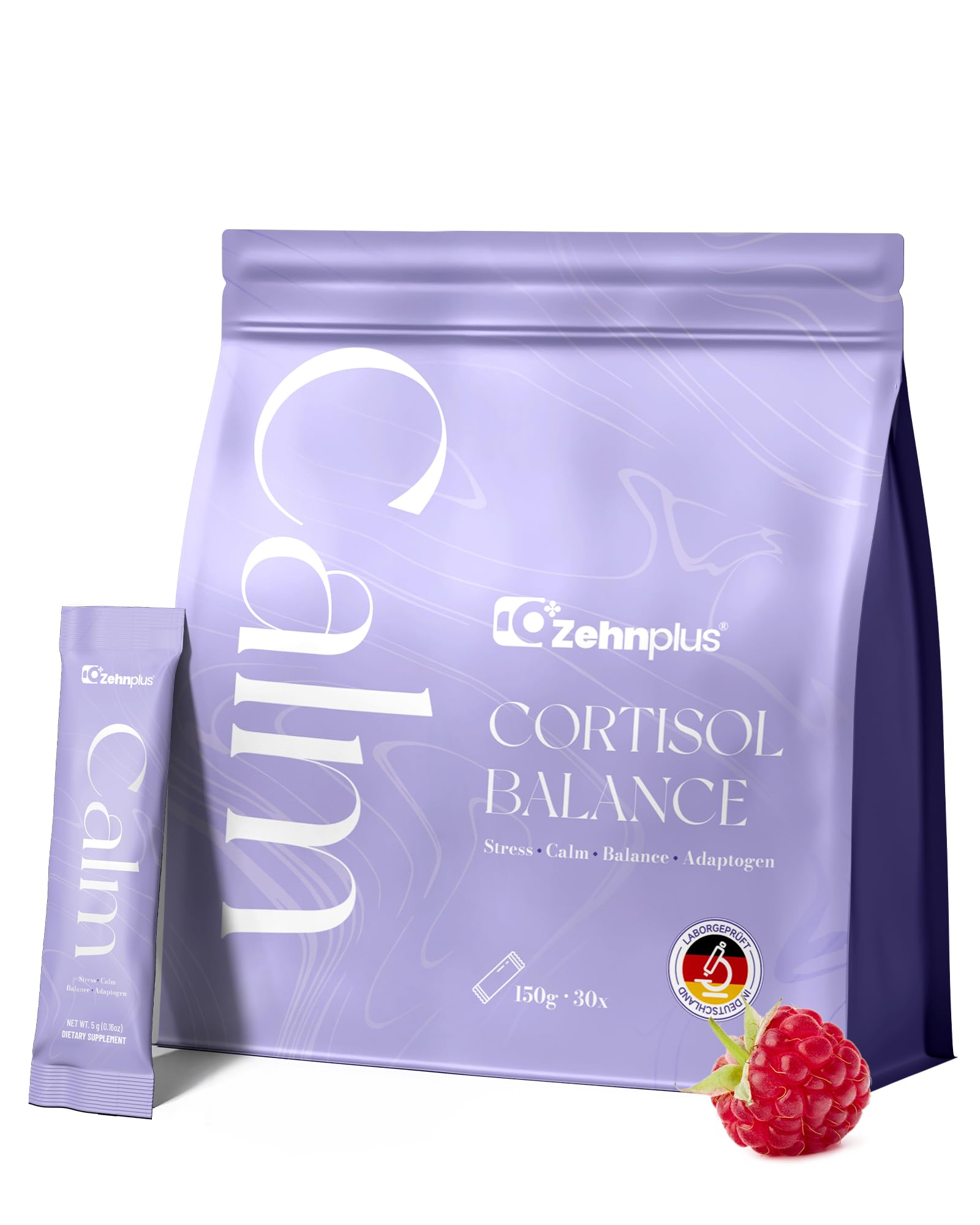 ZehnPlus 12-in-1 Cortisol Balance Pulver 30 Portionen – mit Ashwagandha, Rhodiola & L-Theanin – Zuckerfrei & Vegan Laborgeprüft in Deutschland