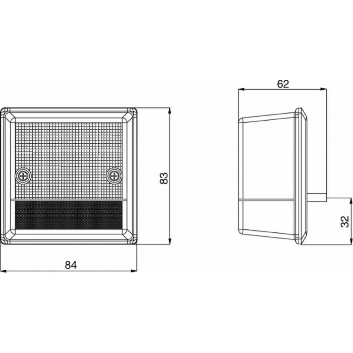 Ama Fanale Anteriore per Trattore 84x83 mm – Luce di Posizione e Indicatore di Direzione, Fissaggio con Viti, Compatibile con Macchine da Lavoro, Made in Italy