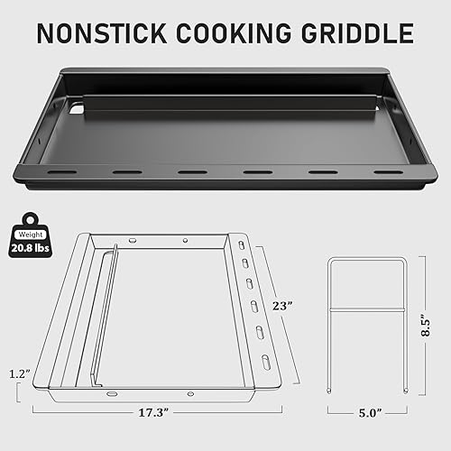 Miniatura 61 de Utheer Plancha reversible de cerámica de aluminio de 16.3 x 13 pulgadas, 50% más ligera, placa de parrilla plana y acanalada antiadherente 2 en 1