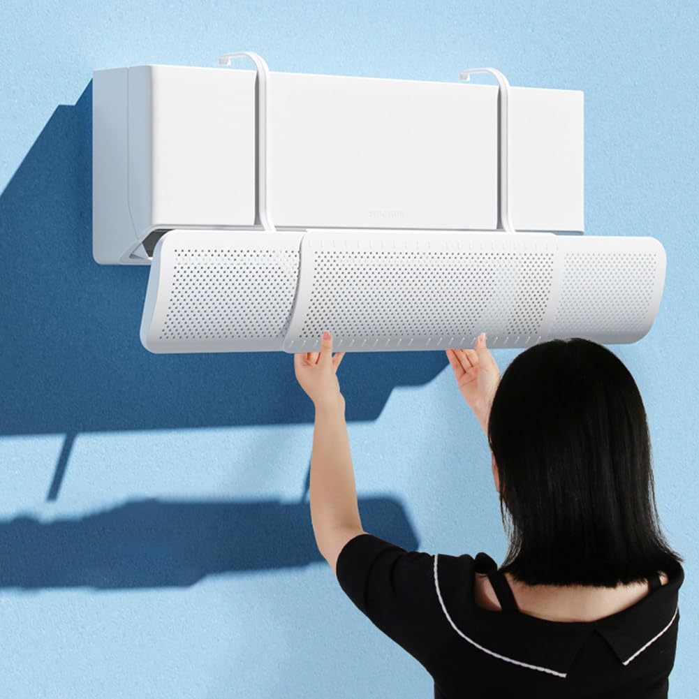 Air Conditioner Deflector For Wall-mounted Air Conditioning,Retractable Baffle Anti Direct,Telescopic Vent Diverter Cover Wind Baffle (Cotton filter)