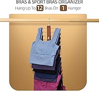 Vista 2 de ZEDODIER Percha para camisetas sin mangas, paquete de 2 organizadores de madera para sujetadores, 12 unidades de capacidad de almacenamiento