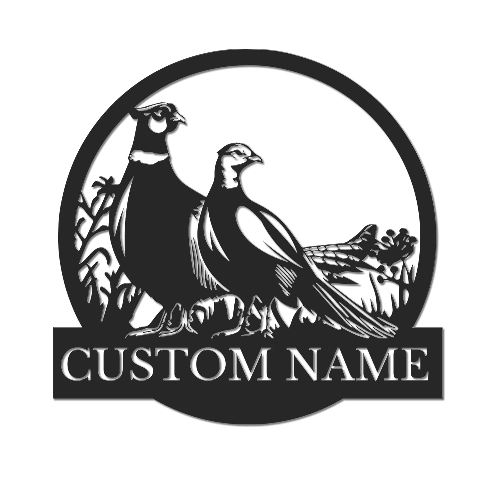 Ecentricart Style-5 Personalized Pheasant Metal Sign, Custom Name Hunting Wall Art, Game Bird Lodge Decor, Wildlife Gift For Dad, Rustic Cabin Plaque, Hunter Anniversary Present, Outdoor Theme Room Accent (Style-5)