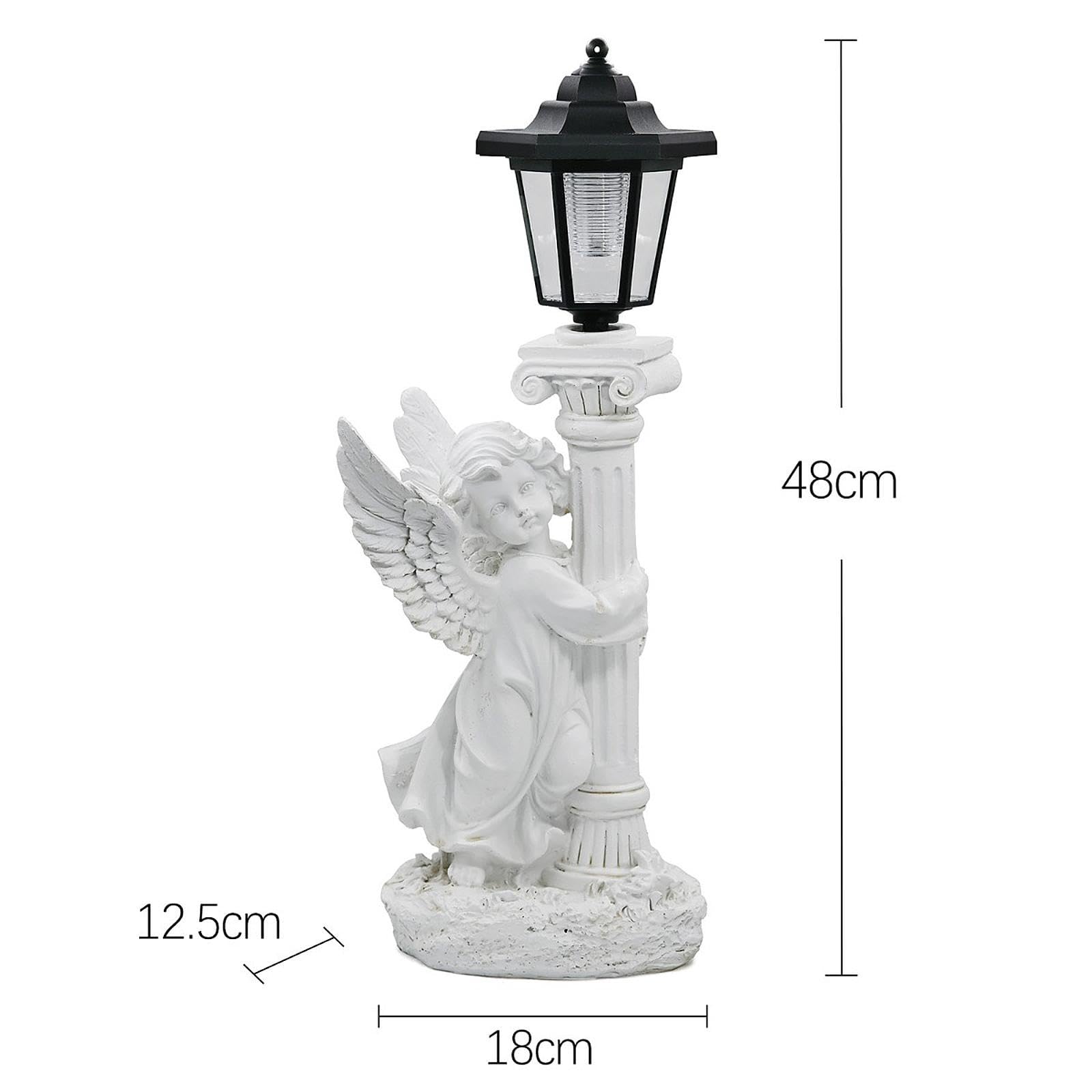 Fenteer Estatua con Pilar Romano Y Linterna Regalos para Mujeres Y Mamás. Escultura de Resina para Decoración de Exteriores, Izquierda