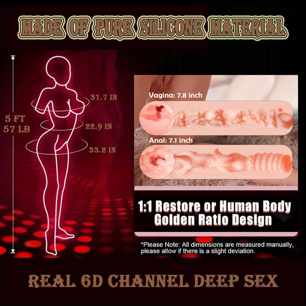 5FT Silicone Sex Doll Full Size Sex Dolls Life Size Sex Doll for Men BBW Men's Sex Toy Full Body with Large Breasts, Super Soft and Bouncy Buttocks, 3-Channel Sex Female Realistic Torso