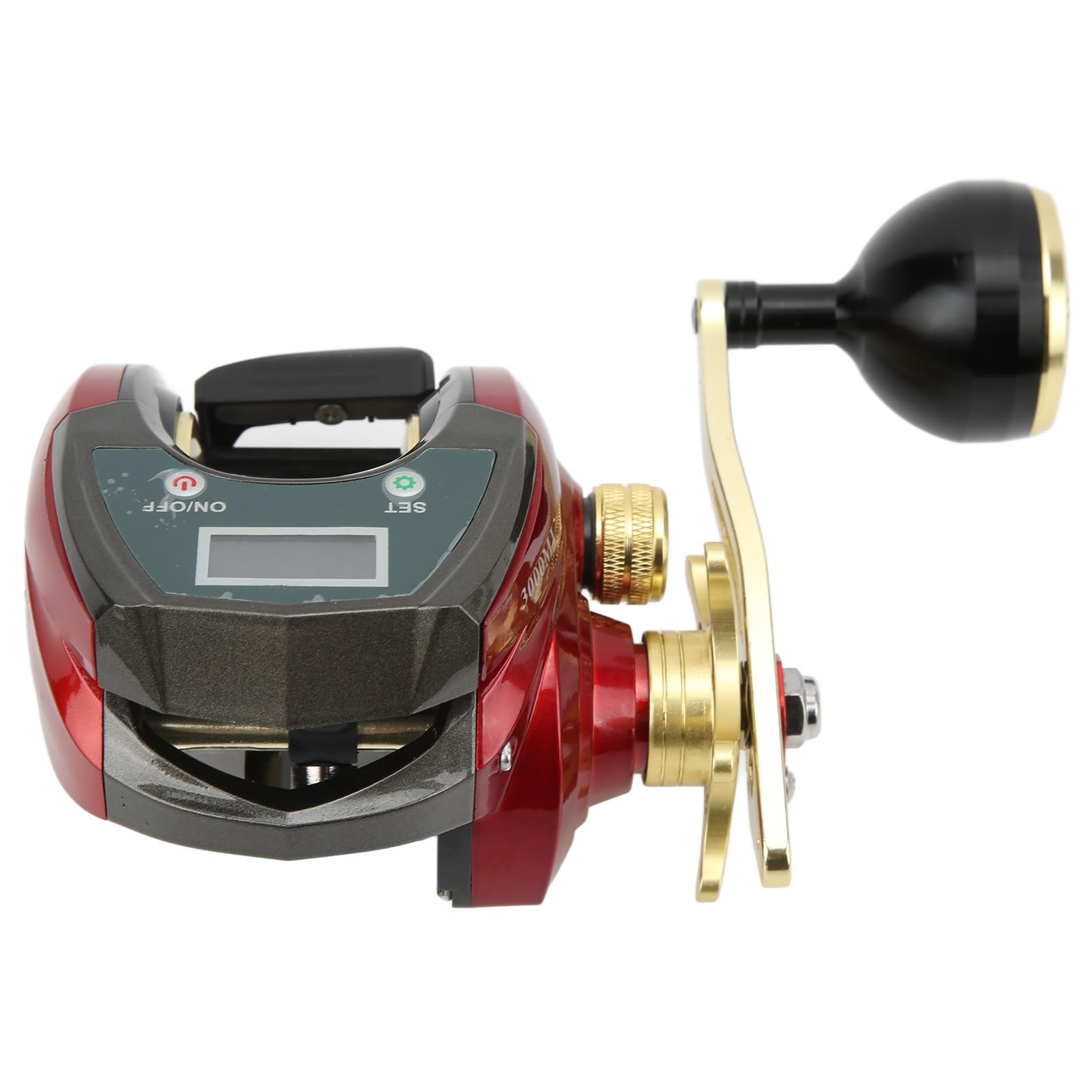 POENVFPO Carrete Baitcasting con Cuentalíneas, Grafeno y Fibra de Carbono, Fuerza de Frenado 20 Kg, Pantalla Digital para Pesca en Agua Salada y Dulce