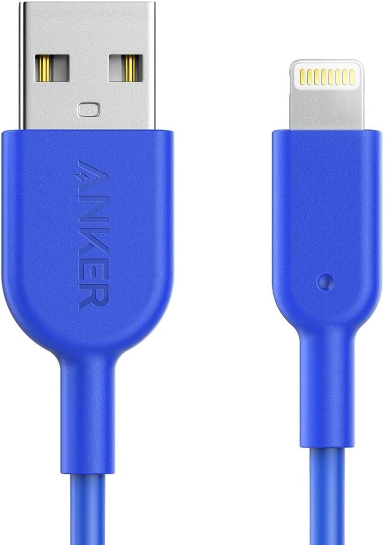 Anker Powerline II Lightning Cable, [3ft MFi Certified] USB Charging/Sync Lightning Cord Compatible with iPhone 11 11 Pro 11 Pro Max Xs MAX XR X 8 7 6S 6 5, iPad and More (Blue)