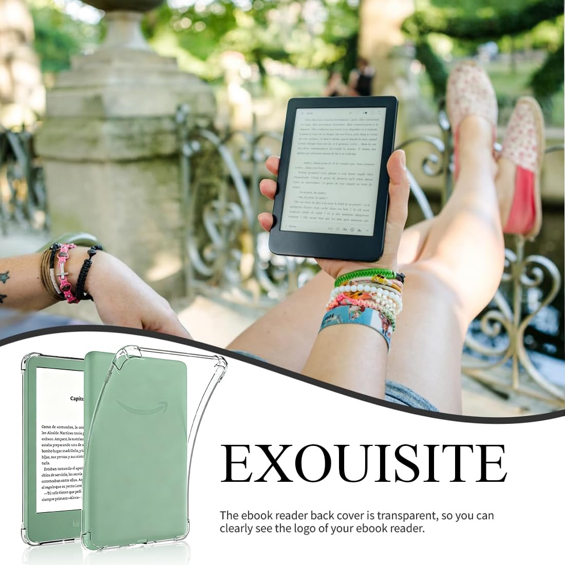 Funda Kindle Paperwhite 7 Pulgadas, Silicona Anti-arañazos Transparente para 12ª Gen 2024 & 2024 Paperwhite 6/KPW6/K12, con Tarjeta de Lectura — view 3