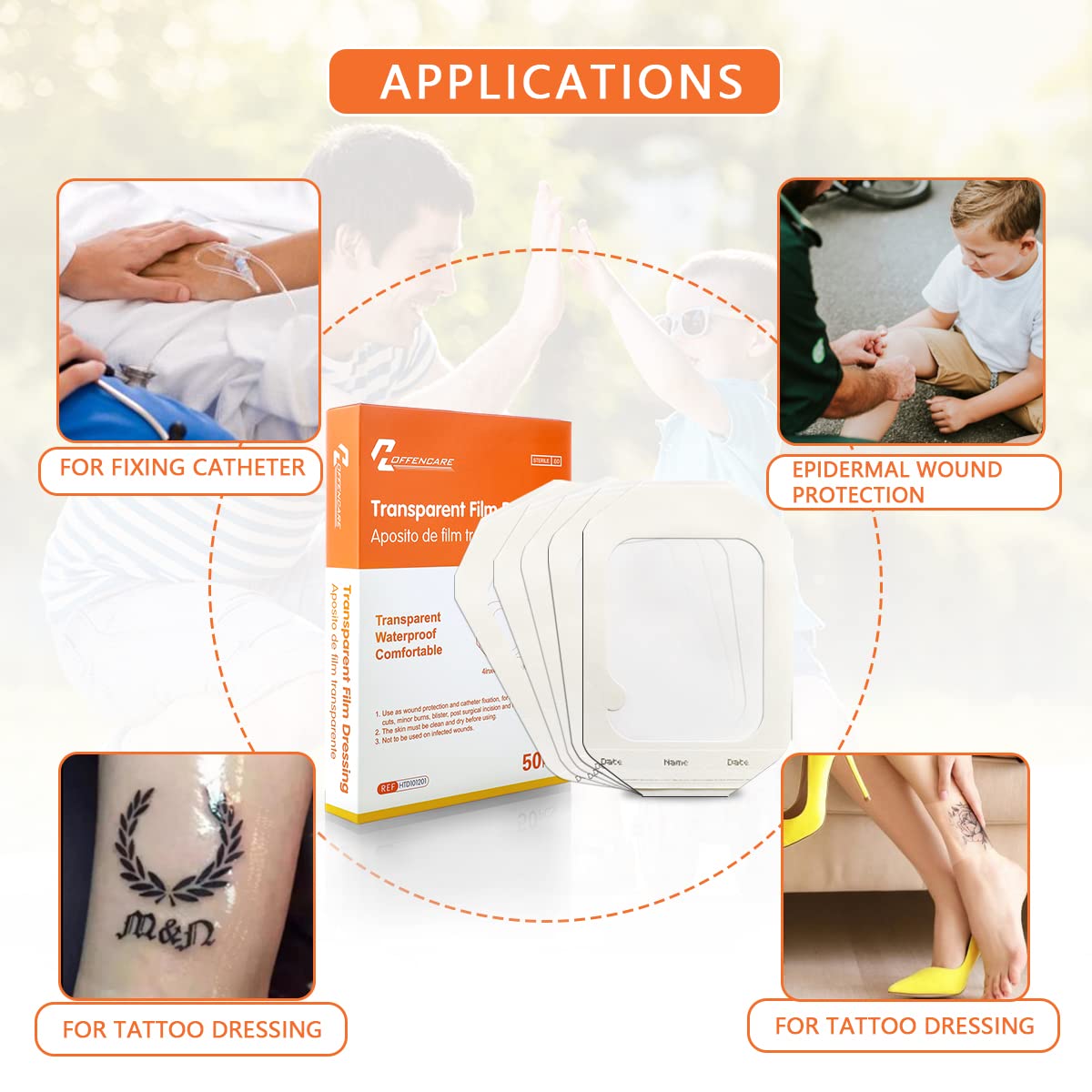 Shiyou-Transparent Film Dressing, 4" X 4.7" Pack Of 10