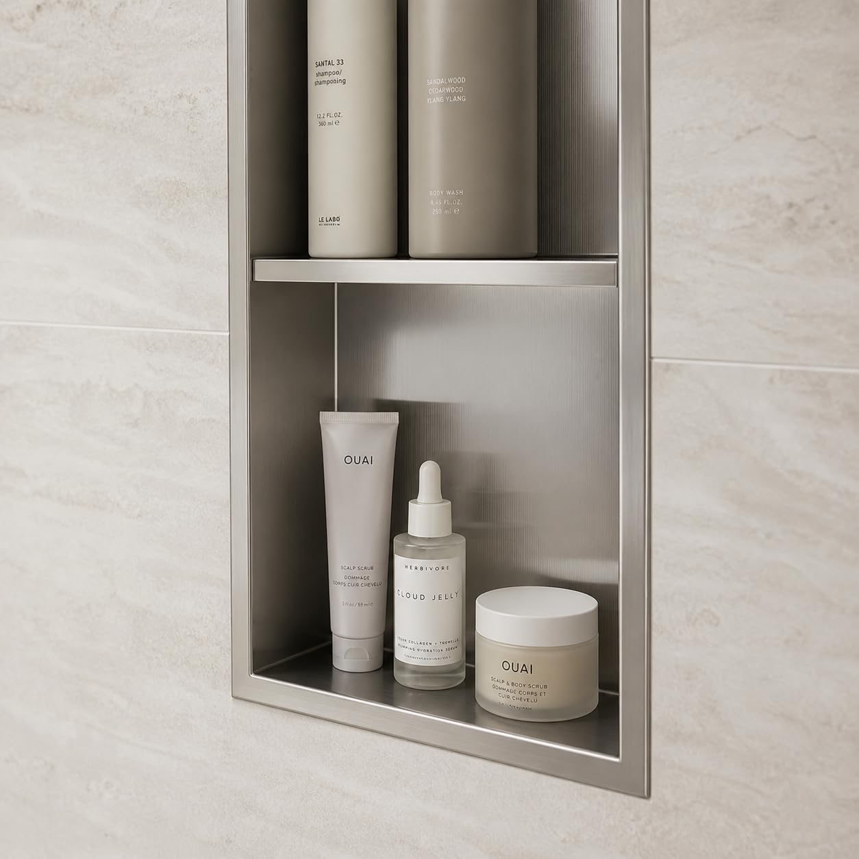 Hornacina Ducha Empotrable Vertical 33x63 cm Acero Inoxidable S.304 Nicho Baño Pared | Estante Ducha Integrado Anticorrosión Nicho de Ducha Empotrable | MEDIMEX Artic (Níquel Cepillado)