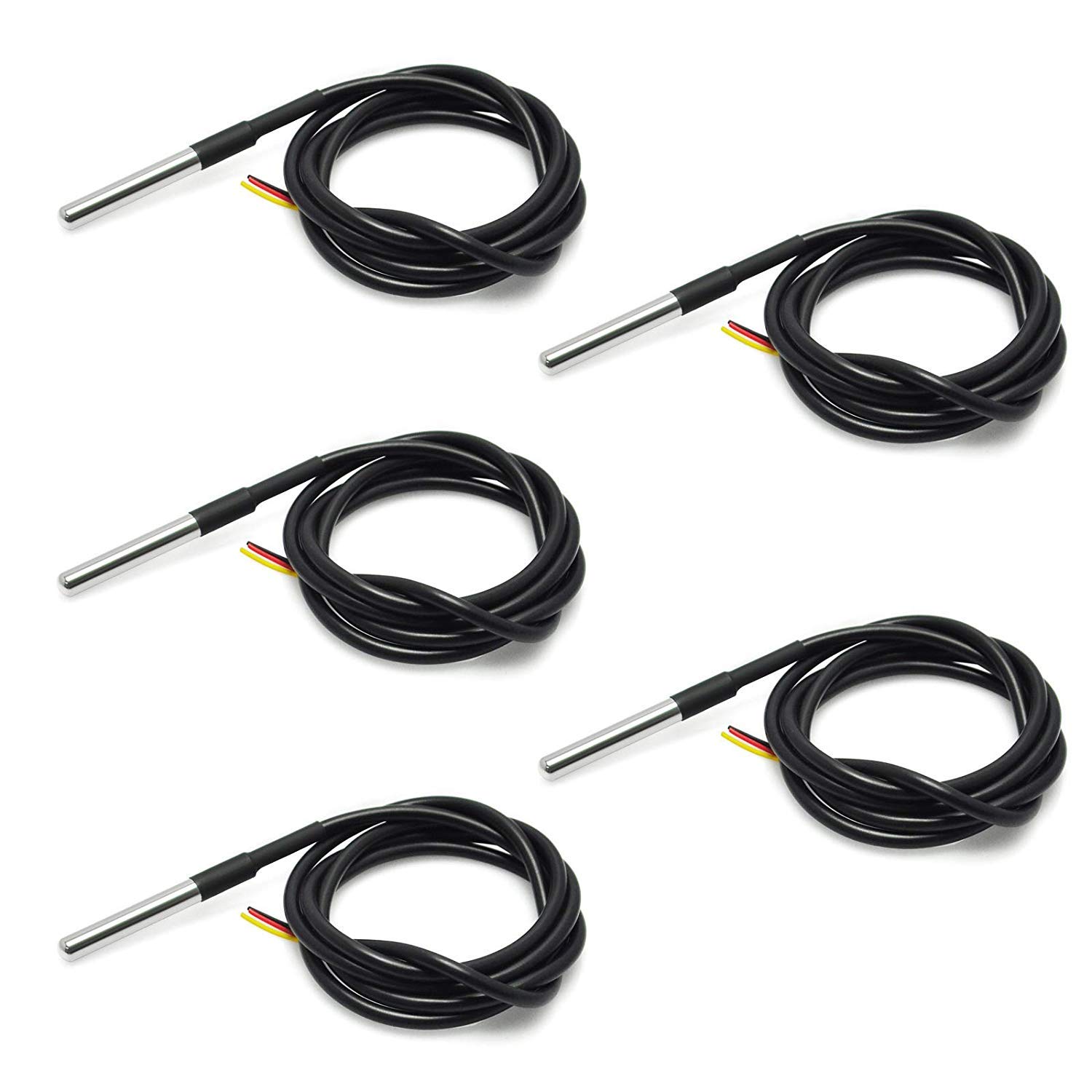 Techleads Waterproof DS18B20 Digital Temperature Sensor Probe 100cm Wire Cable for Arduino(5 Pcs) (B07YHWBQKZ) Amazon Price History, Amazon Price Tracker