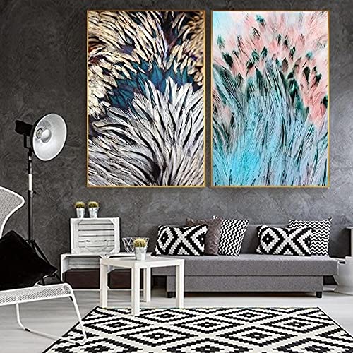 Toile Bohême Abstrait Plumes de qualité supérieure art moderne chic pour grand mur de chambre