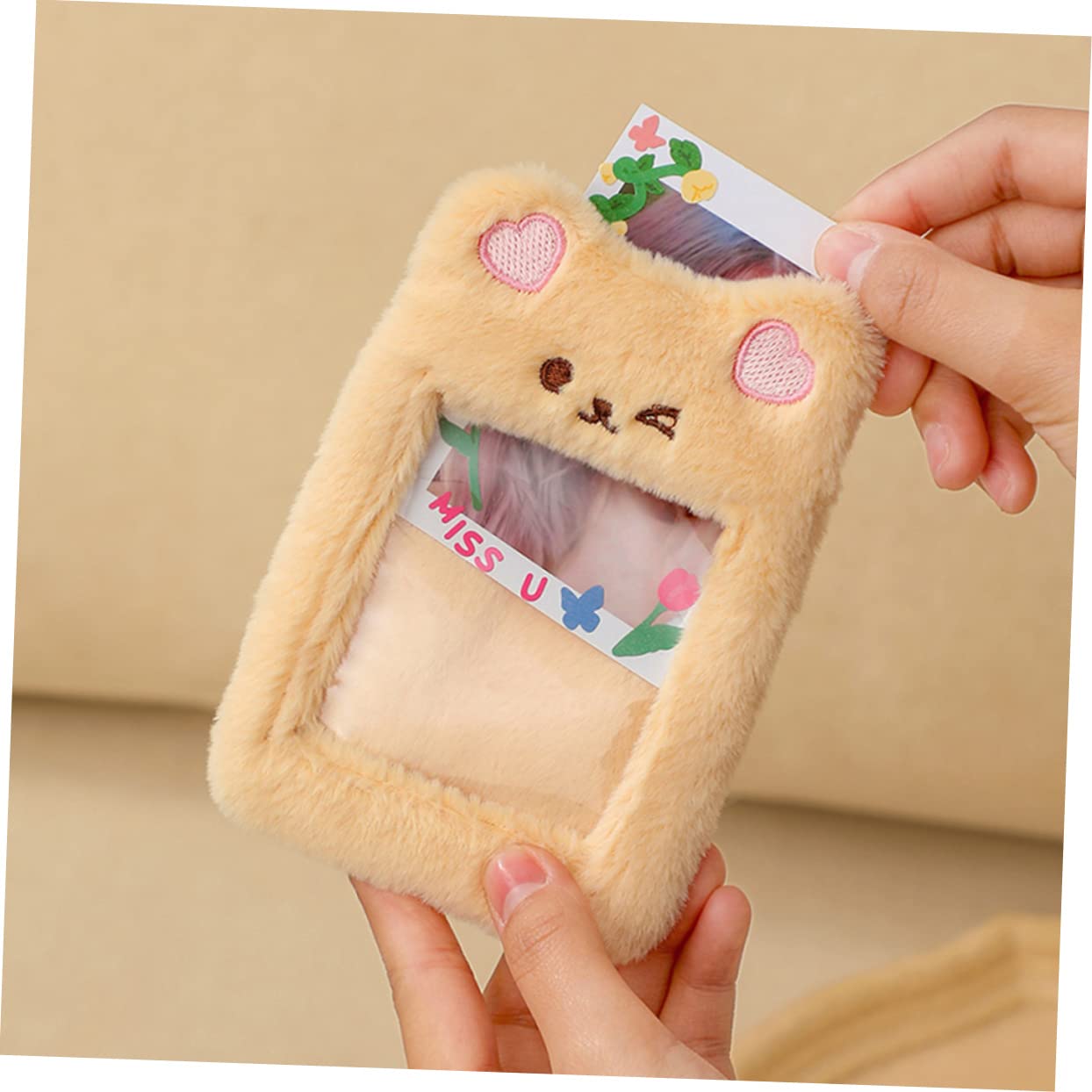 ULTECHNOVO 5pezzi Portachiavi Trasparente Con Portafoto Peluche Porta Carte Slim Per Borse Portamonete Pratico e Leggero Per Studenti Compleanni e Eventi Speciali