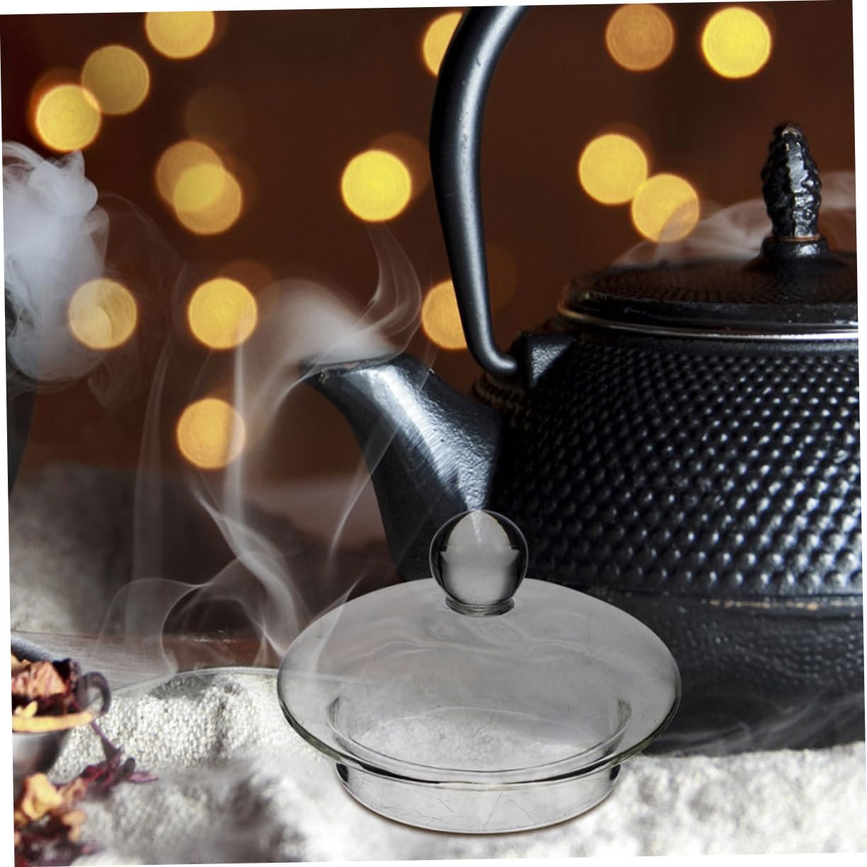 Couvercle de Théière en Verre Couvercle de Tasse de Thé Transparent Couvercle de Remplacement de Théière