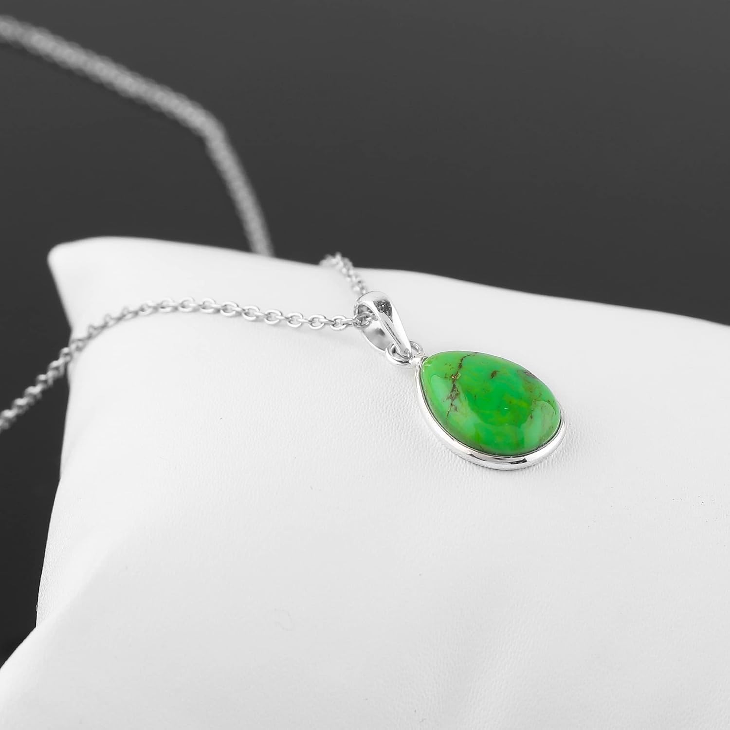 DEVMUKTI Natural Gemstone Dainty Pendant Necklace | Handmade Jewelry | 925 Sterling Silver | Healing Crystal | Minimalist Necklace | Dazzling Birthday Gifts for Women | 20 inch - Image 2