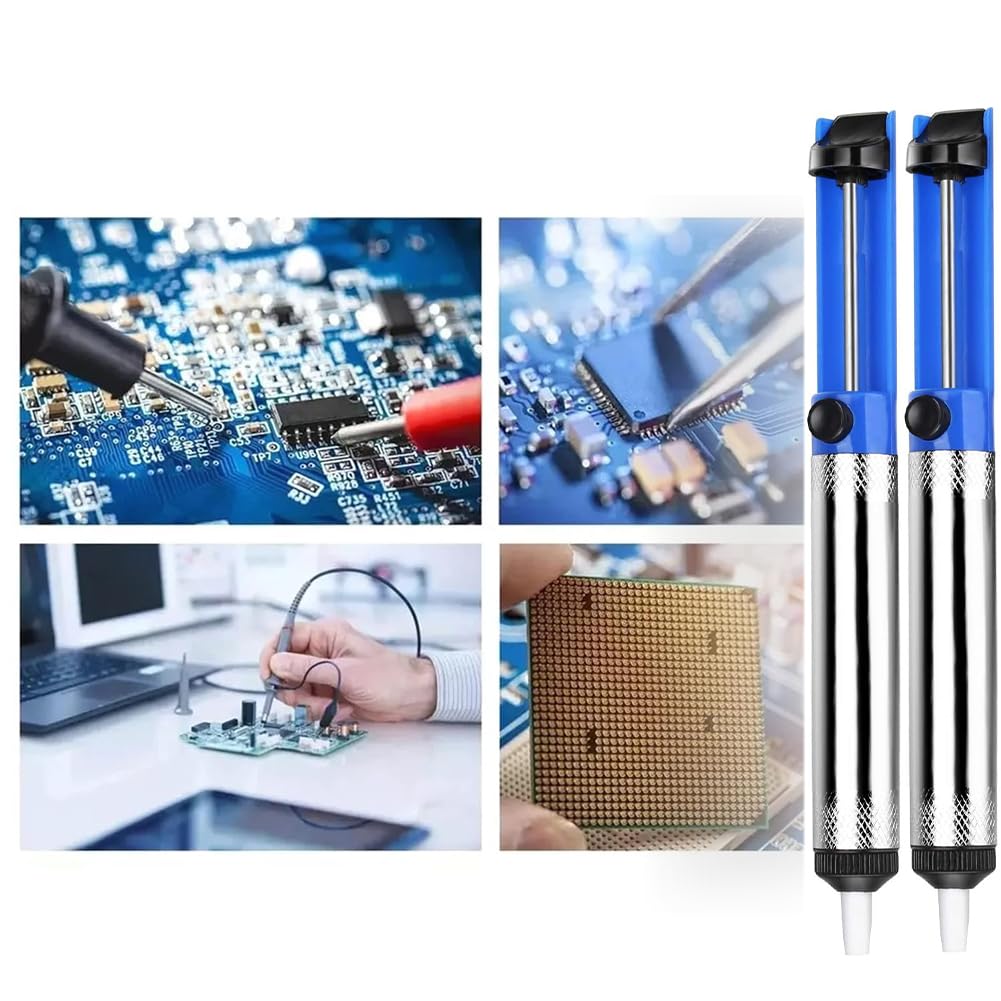 Pompa Dissaldante, Saldatura Manuale Ventosa, Saldatura Strumento di Rimozione, Dissaldatore Manuale, Desoldering Pump, Adatto per l'uso in laboratori, Negozi di Serviz, Scuole, Casa e Industria, 2PCS