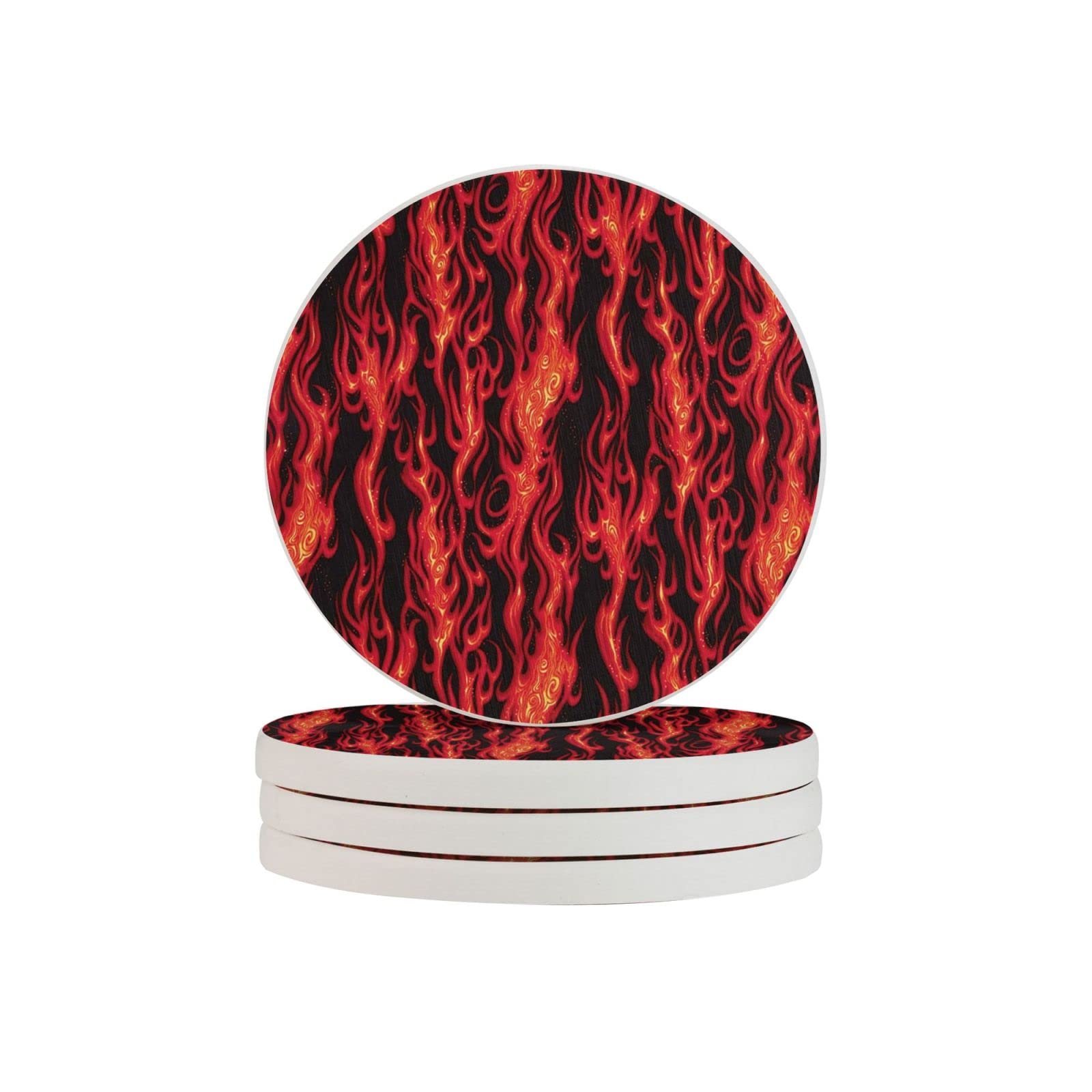 Flame Six Piece Drink Coaster for Tabletop Protection Place Mats for Home Decor