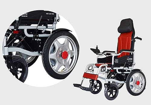Miniatura 3 de NEOCHY Silla de ruedas portátil de moda, sillas de ruedas eléctricas plegables traseras de freno automático, silla de ruedas Simplicity con respaldo