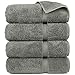 Premium Turkish Cotton 4-Piece Bath Towels for Bathroom, Gray
