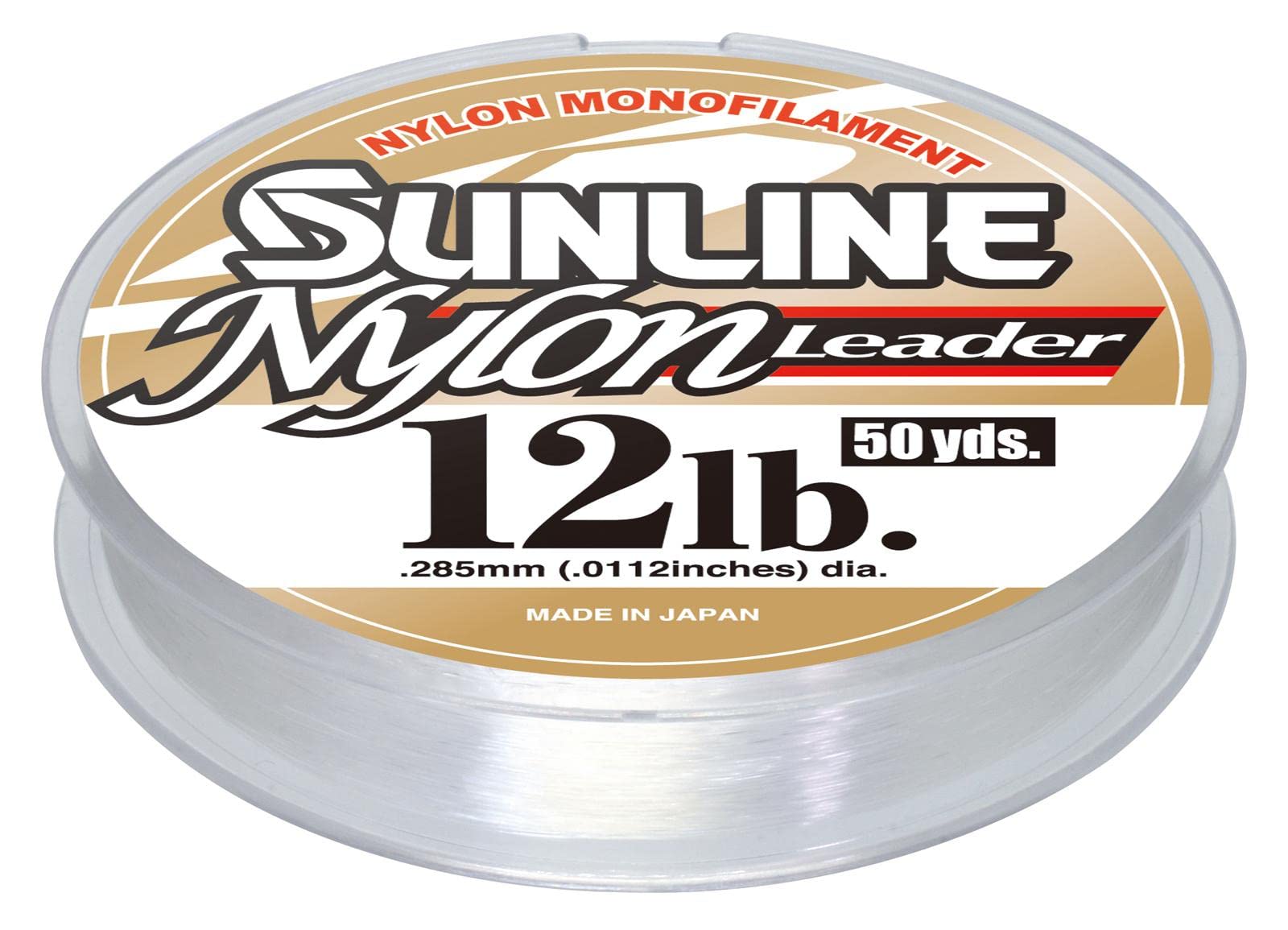Sunline 63760304 Nylon Leader 12lb Clear 50 YD 12lb
