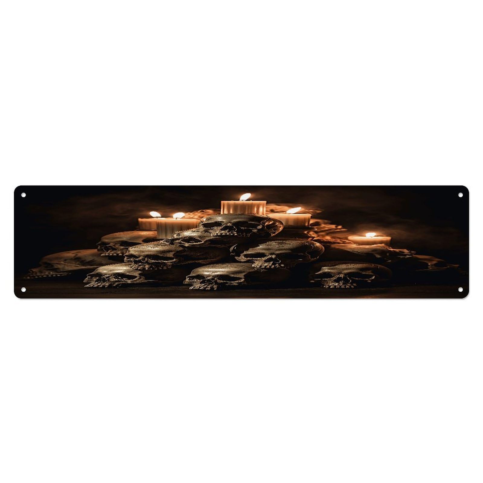Adfgyerh Style Skull And Candle Wall Decor Aluminum Waterproof. Plaque, Practical Gift,Sign 15.7X3.9 Inch Poster,For Home, Office, Business, Garage– Indoor/Outdoor