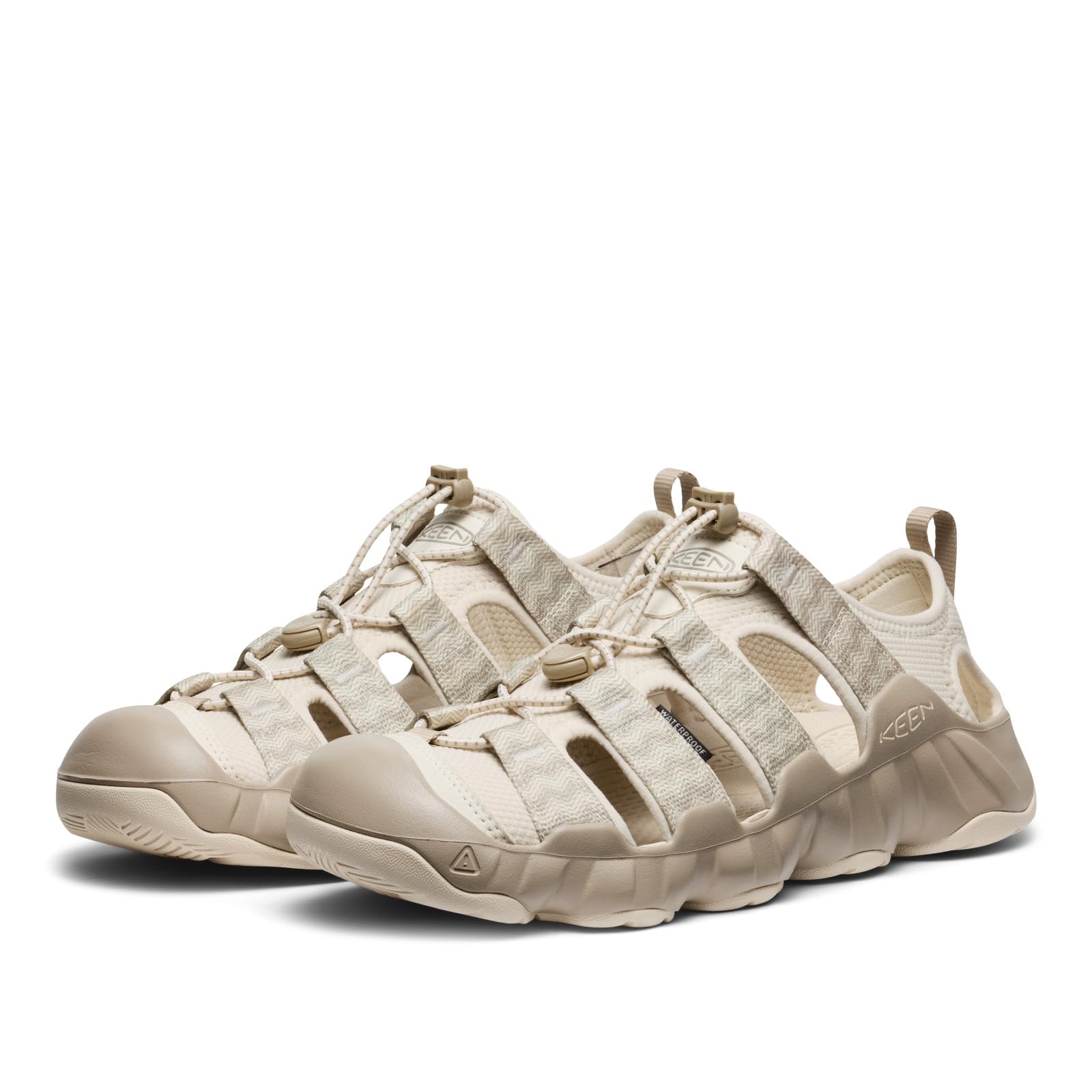 KEEN Hyperport H2 Herren-Sandalen, atmungsaktiv, einfach anzuziehen, bequeme Wander- und Wassersandalen, Birch/Plaza Taupe, 44.5 EU
