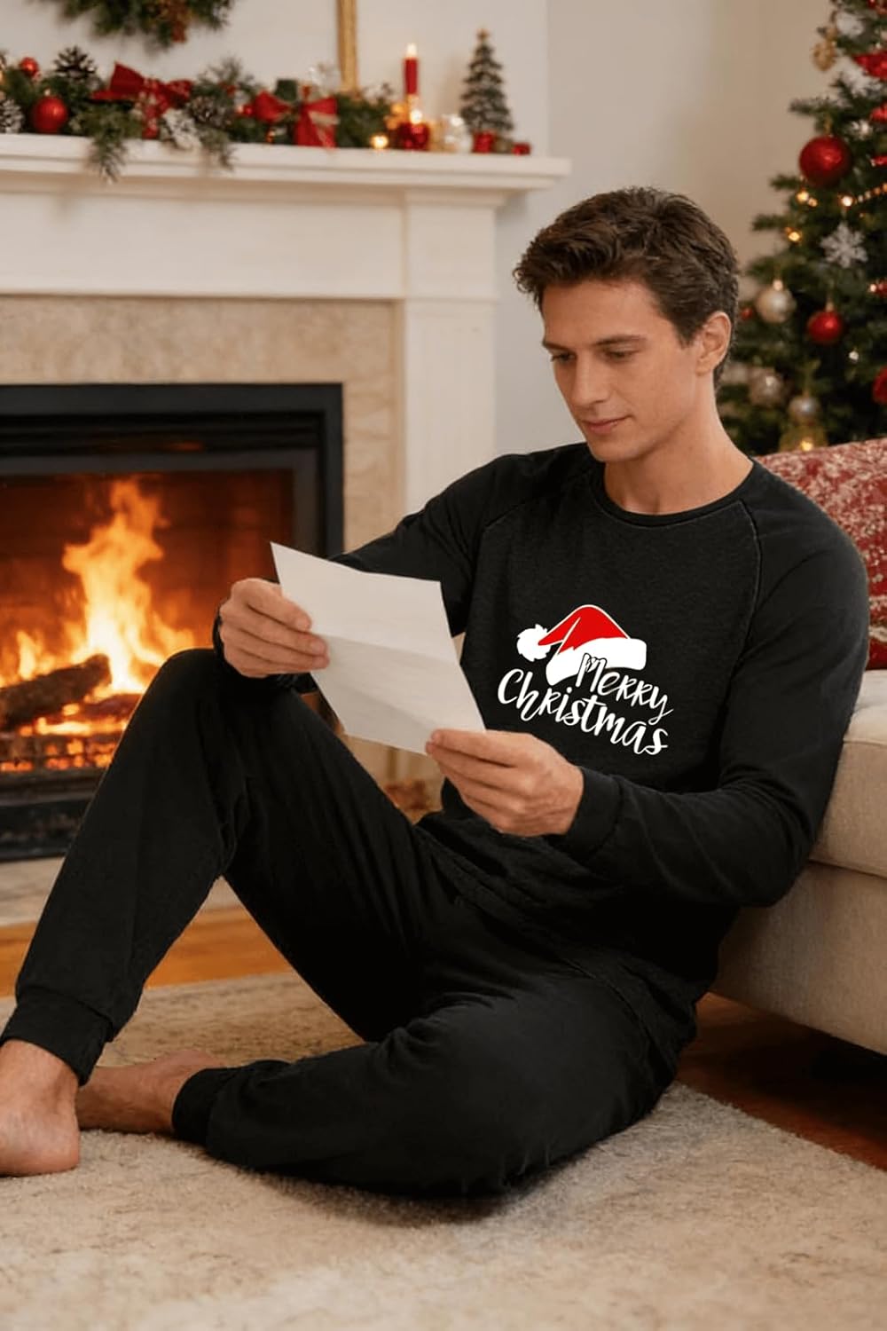 Christmas Pajamas Two Piece Outfits Tracksuits Loungewear Matching Set Pjs Jogger Sets - Image 2