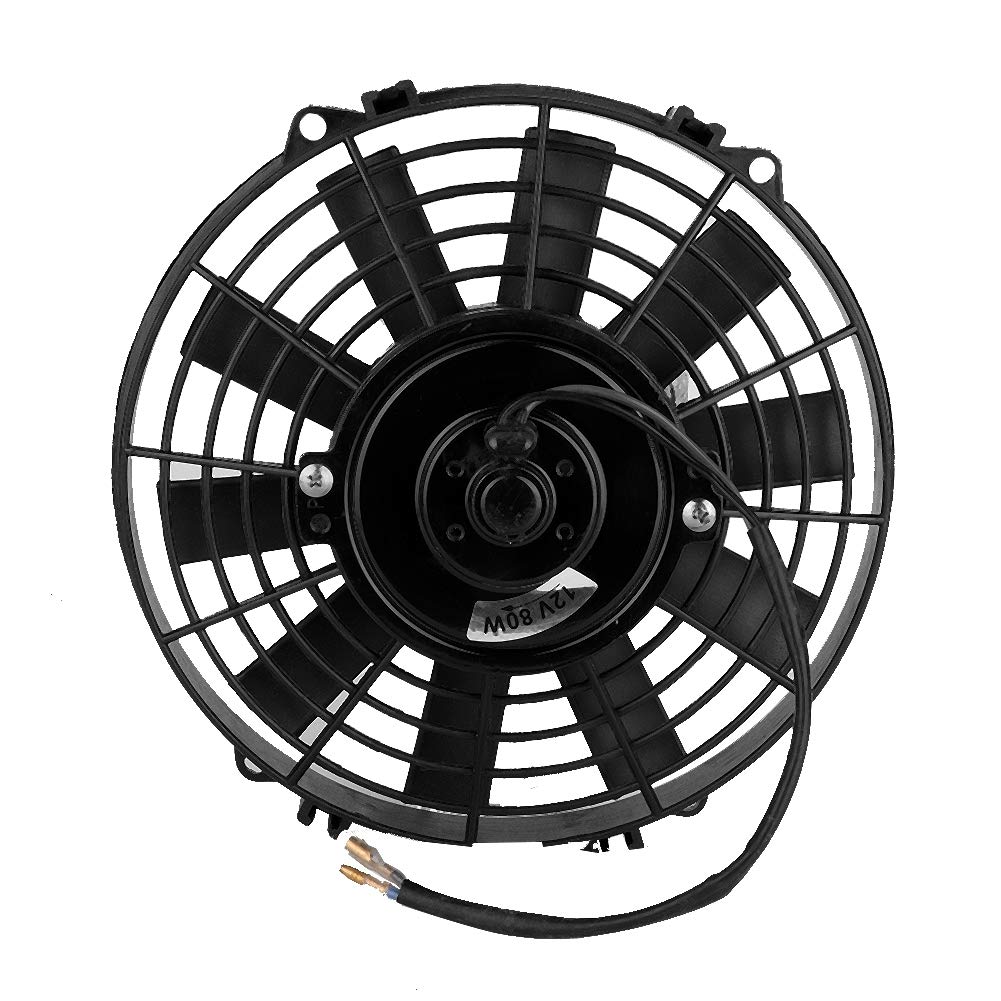 Kühlgebläse Kühler, Fydun 12V 80W 9inch Elektrolüfter Motorlüfter Kühlerlüfter Lüfter Universal Auto Curved Blade Klimaanlage Kondensator Elektrischer Lüfter