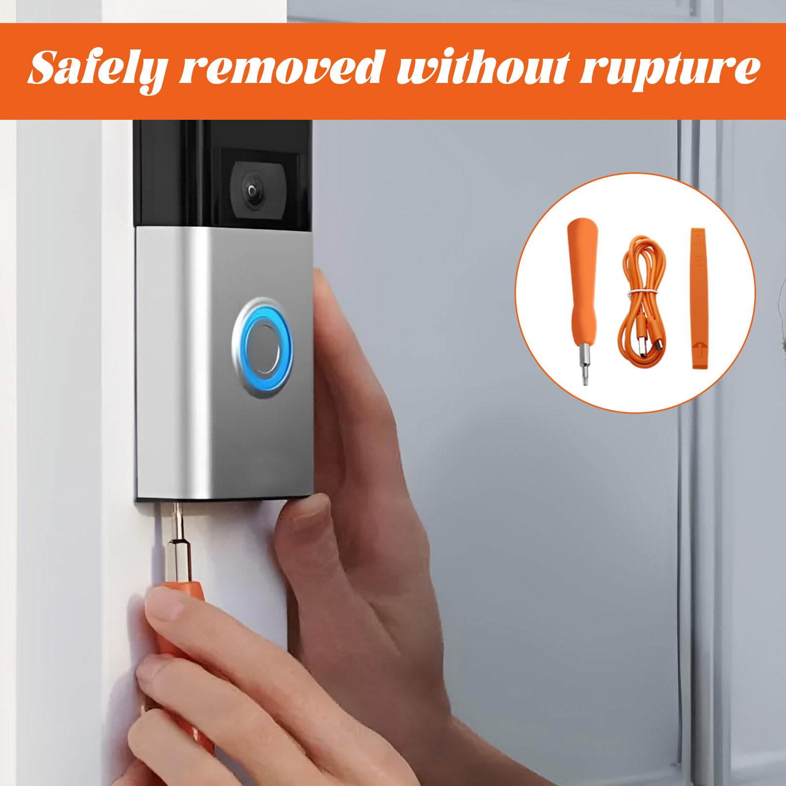 Lost Ring Screwdriver and Charger - Fits Ring Doorbell 2, 3, Pro, Elite & Video Doorbell, Orange - Image 4