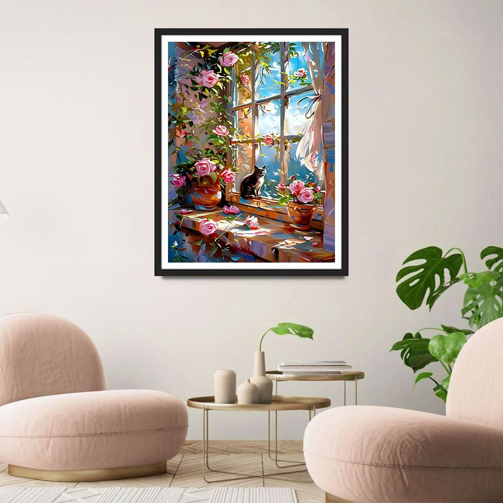 QQYRHN 5D DIY Fenêtre Kits De Peinture Diamant, Complète