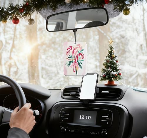 Miniatura 2 de Ambientador de coche rosa de Navidad, 3 piezas, colorido árbol de Navidad, accesorios para automóvil, interior, regalos colgantes de bayas de