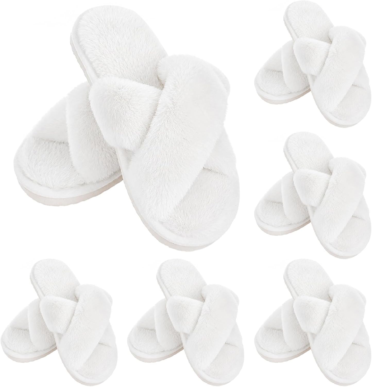 6 Pairs Bridesmaid Slippers, 9-10 bride slippers for wedding day