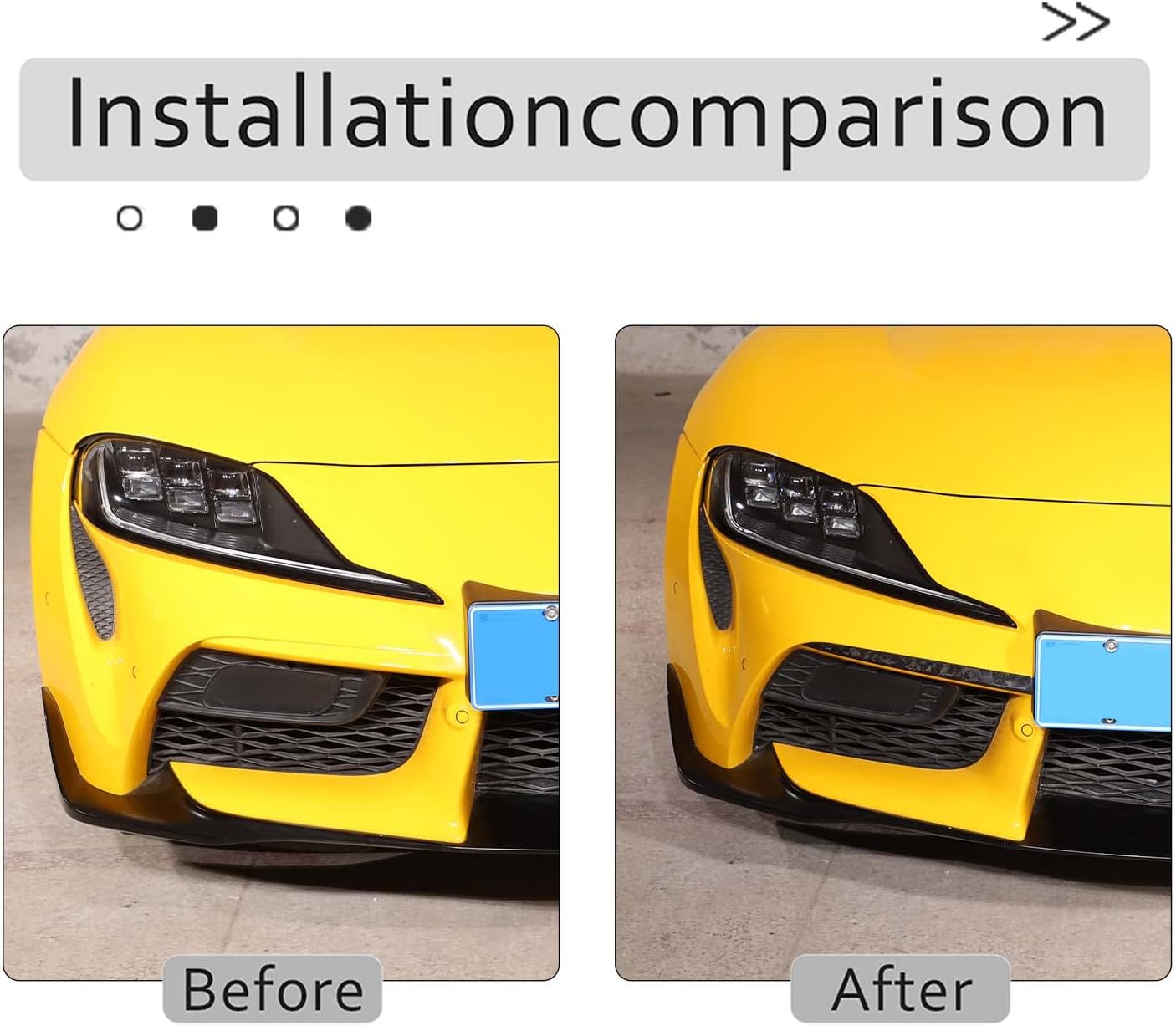 Real Carbon Fiber for Toyot@ Supra GR A90 A91 MK5 2019 2020 2021 2022 2023 2024 Car Front Fog Lamp Header Decorative Strip (Forging Pattern)