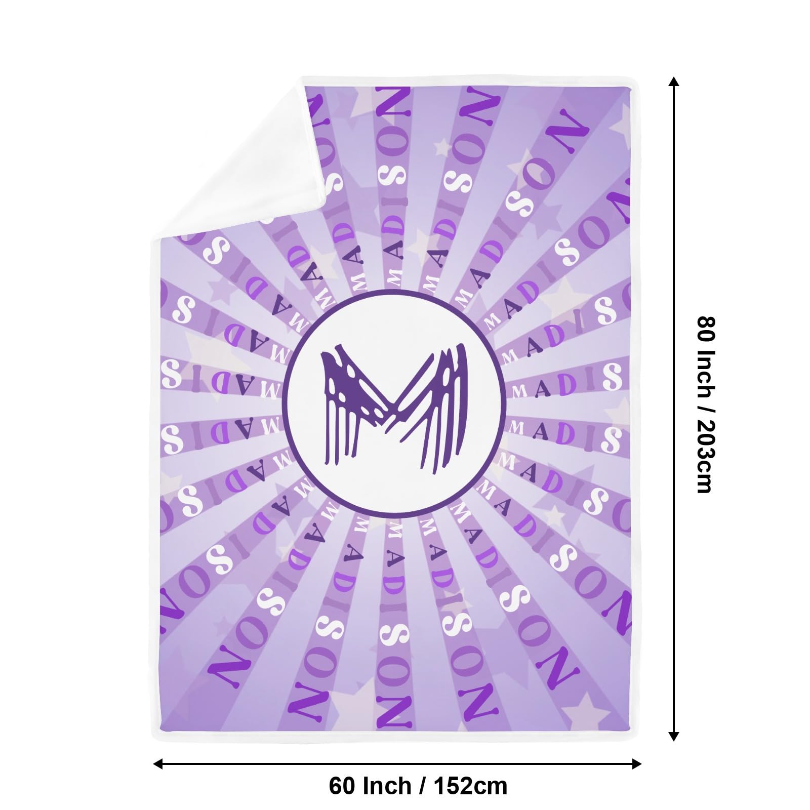 GoTussWO Custom Purple Star Stripes Name Circle lanket That Stays Cool All Night, Cooling Bedding for Hot Sleepers,30x40Inch