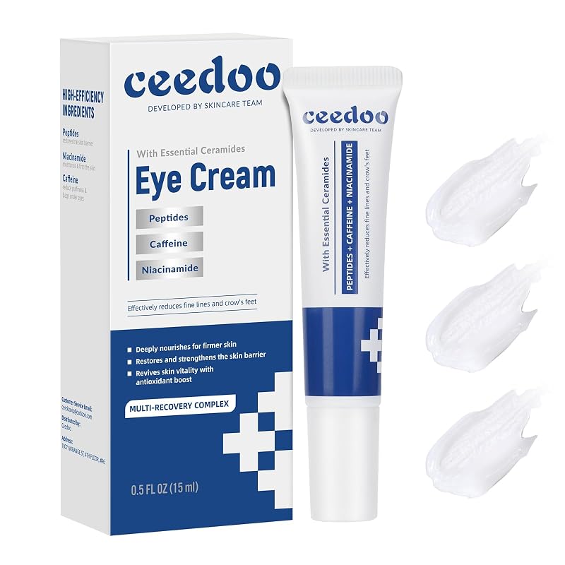 Creme para a região dos olhos ceedoo com ceramidas, peptídeos, cafeína e niacinamida, 14 g