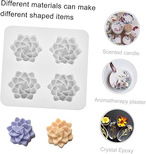 Miniatura 5 de EXCEART Molde de flor de ciruelo de cuatro enlaces de silicona para gomitas, moldes de fundición de resina epoxi, moldes de silicona para jabón de