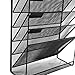 MyGift 5-Slot Magazine Rack/Wall Mounted File Document Organizer, Black Metal Mesh Hanging Filing System with Bottom Storage Shelf