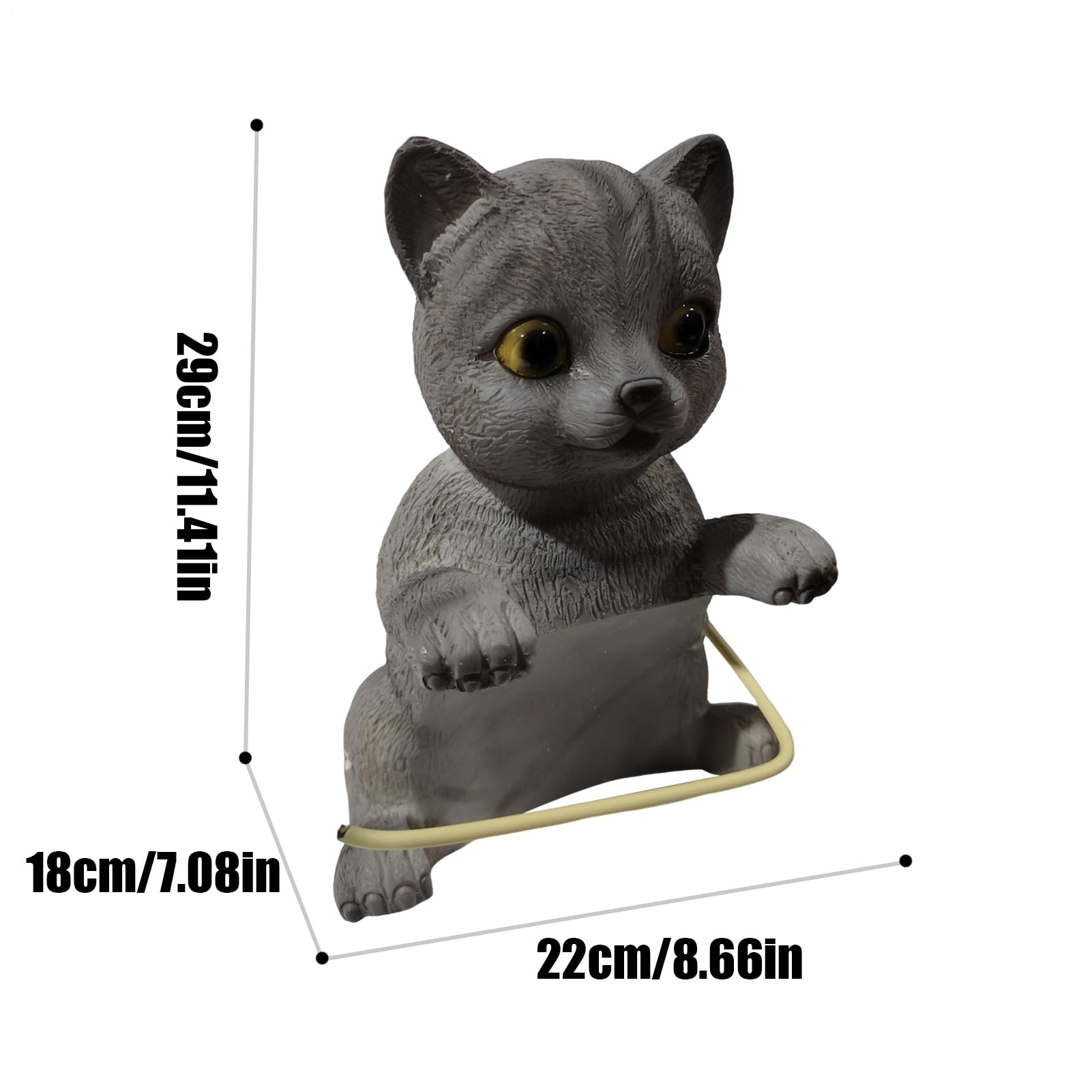 Amazon.co.jp: 猫のトイレットペーパーホルダー、リアルな3D樹脂子猫