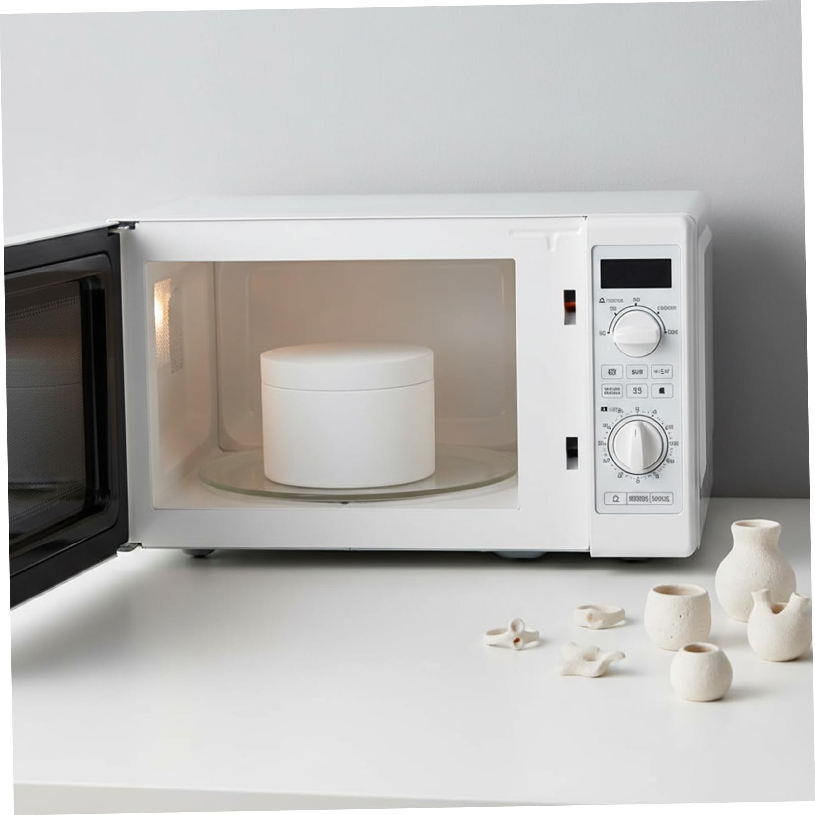 Horno de microondas con láminas, 22 piezas/juego de mini horno para cerámica, fusión de vidrio y joyería DIY/7, 7 × 4, 3 pulgadas