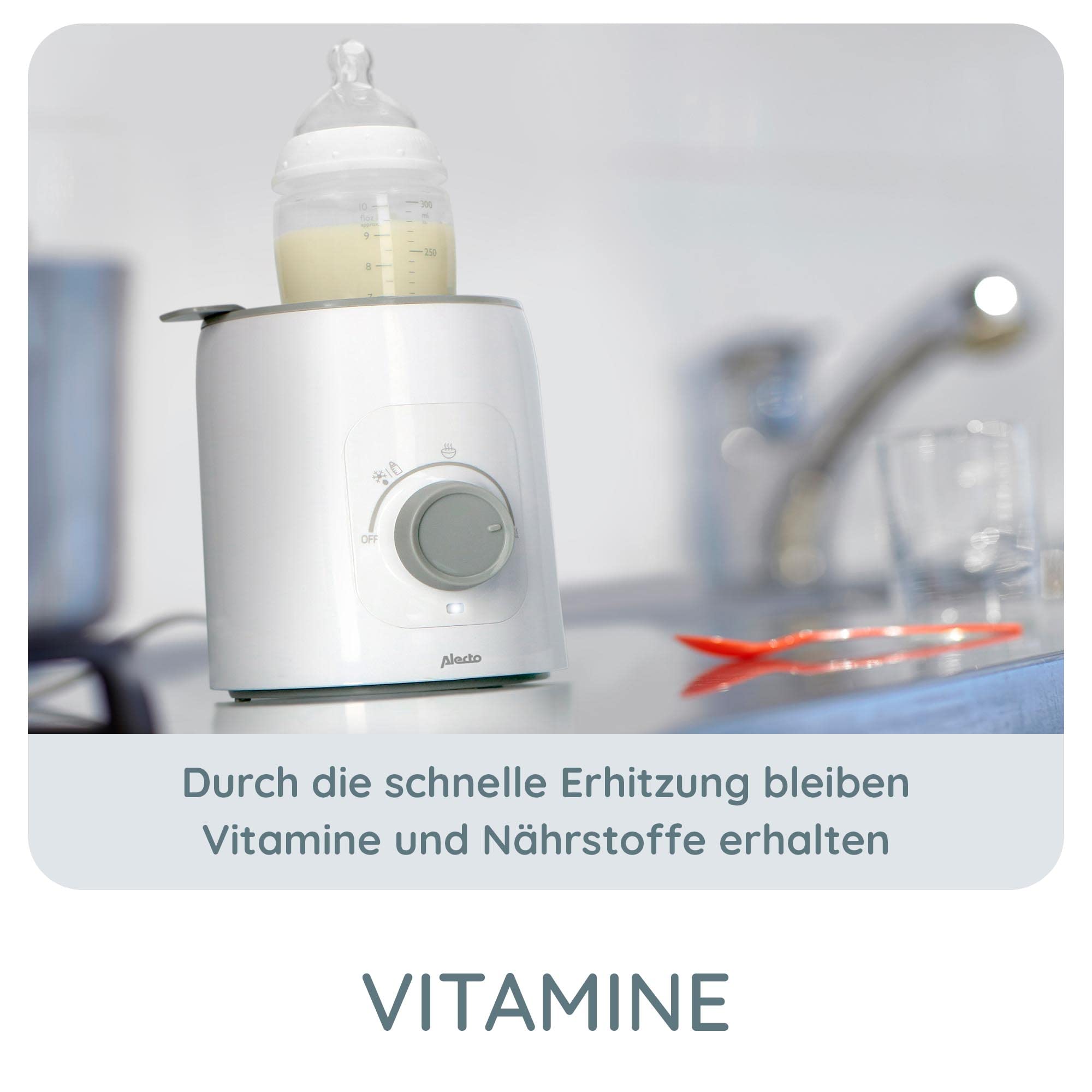 Alecto BW600 Flaschenwärmer baby Sterilisator für Babyflaschen - Babynahrungsheizung und BPA-freier Fläschchenwärmer - Babykostwärmer Weiß