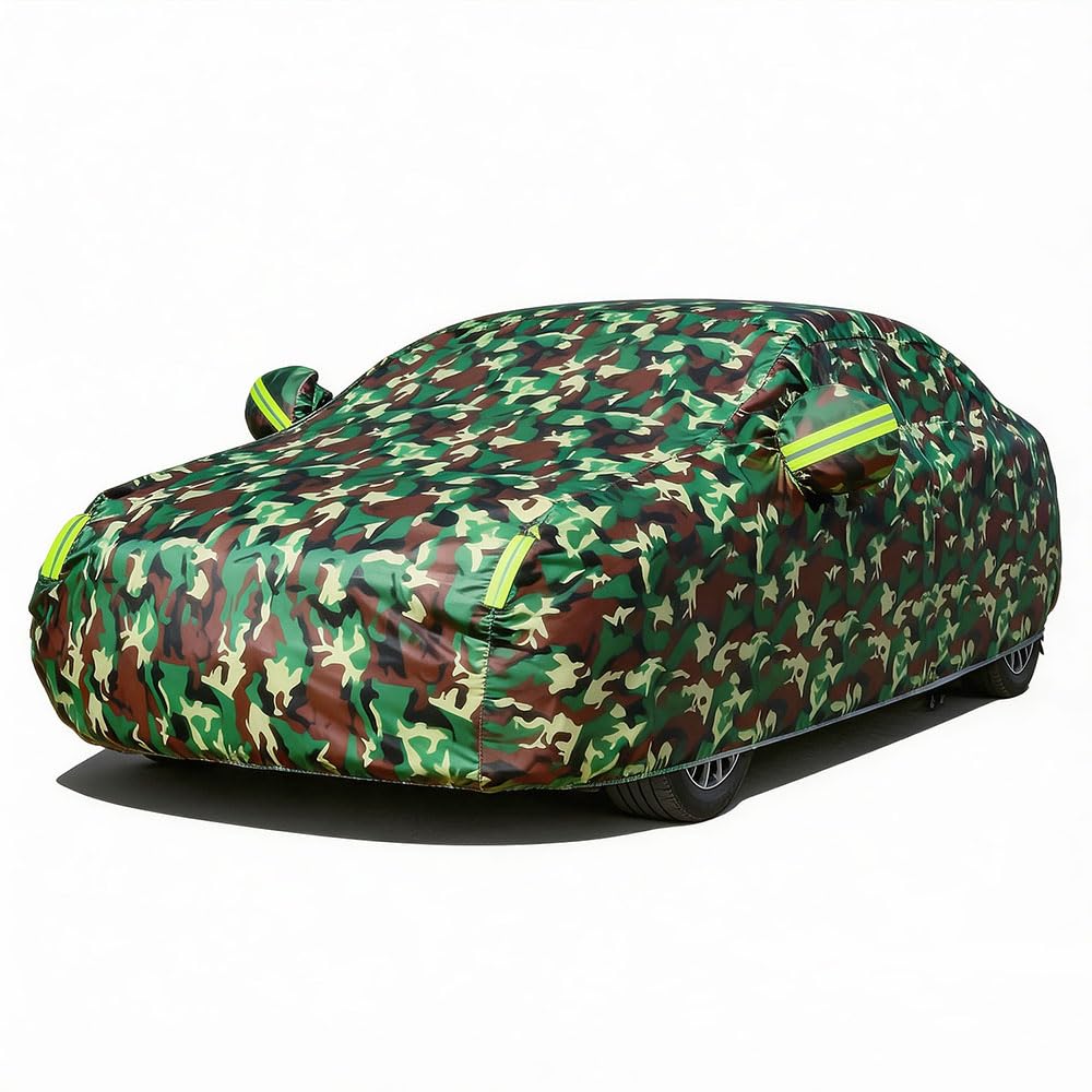 PJTZQHN Car Cover for Kia Stinger 2017–2023,Outdoor Rain Vehicle Cover,Waterproof Auto Protection Cover with Driver Door Zipper Cotton Lining,Green