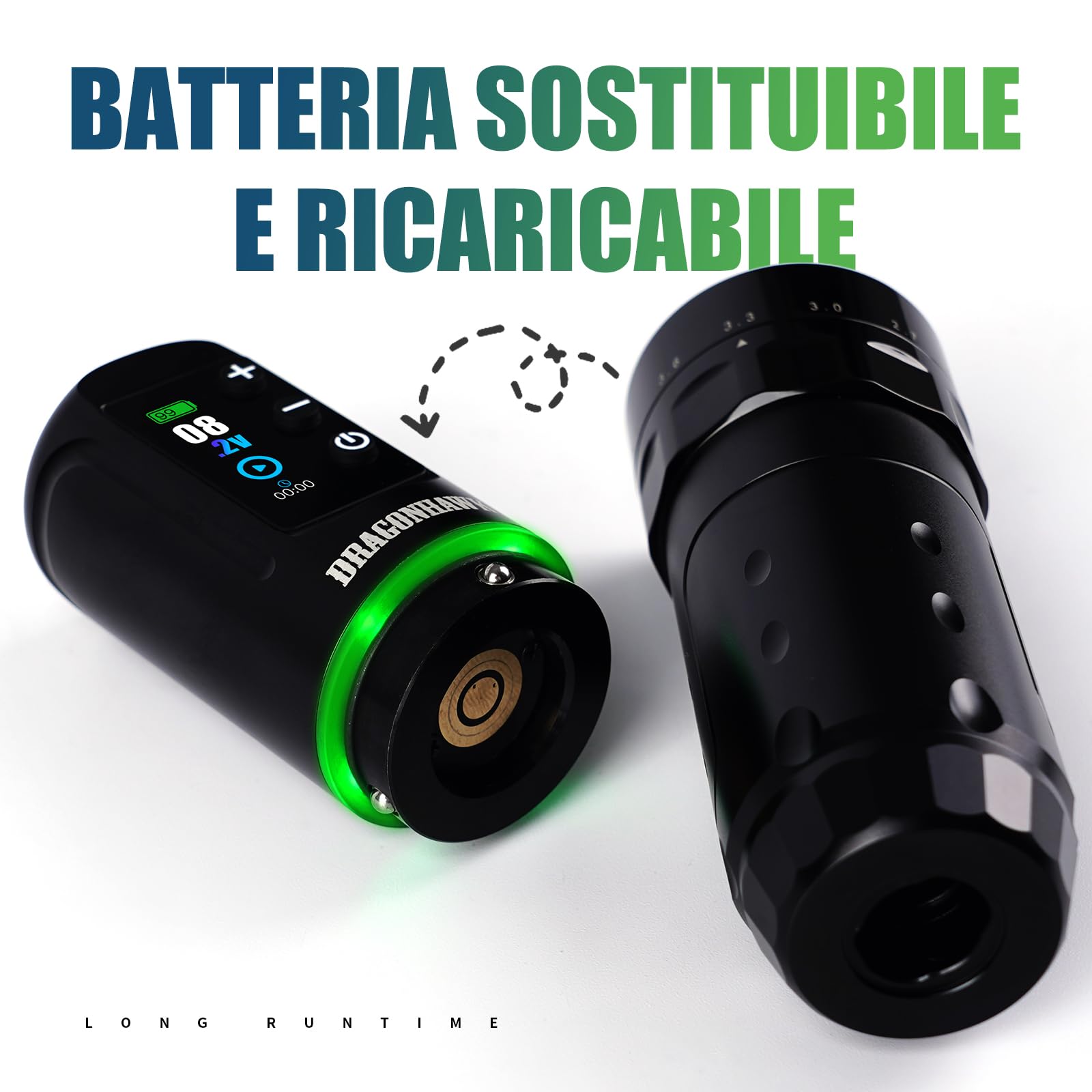 Dragonhawk L3 Kit per Tatuaggio, Macchinetta Tatuatrice Wireless con Corsa 2.4-4.2mm e Batteria 2000mAh, Stampante per Stencil, 20 Aghi Cartuccia per Tatuaggio per Principianti e Artisti