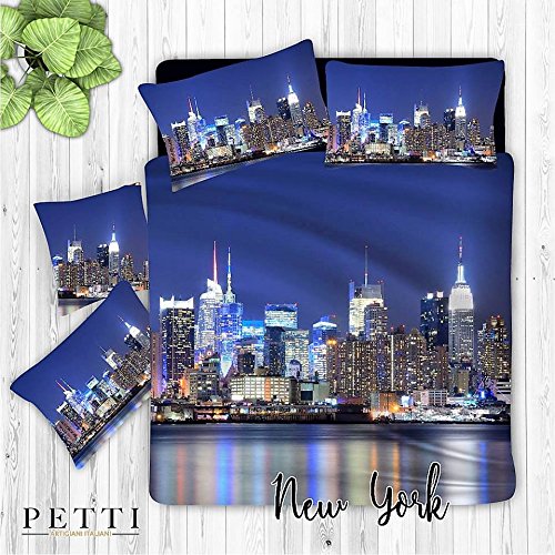Copripiumino Digitale Tutto Stampato Microfibra Duvet Set, Quilt Covers, Bedding Sets, Satin Fabric, New York King - Image 4