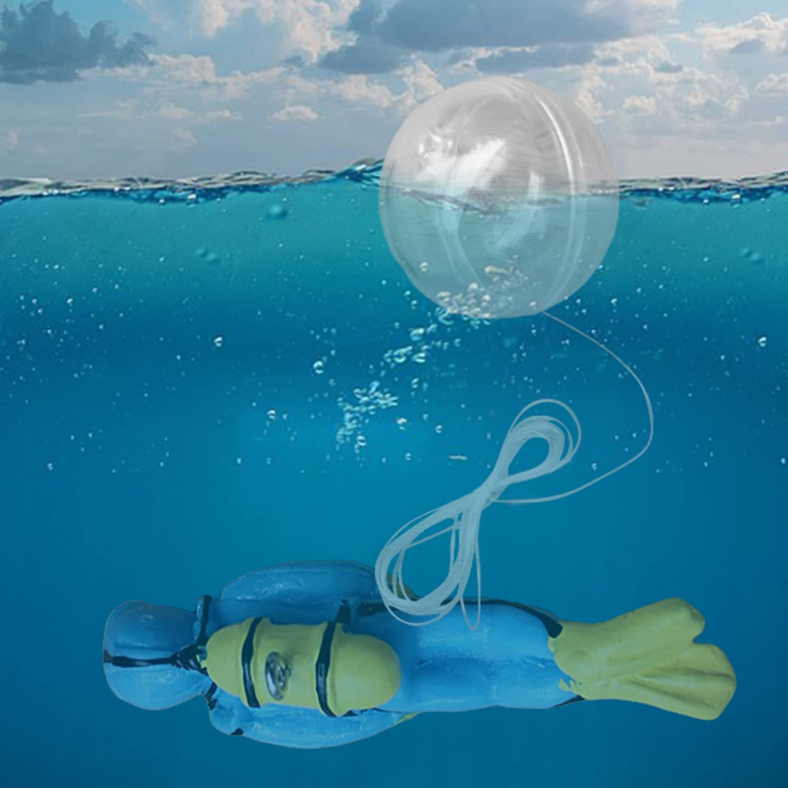 REMEK Glow In The Dark Floating Diver Aquarium Decor - Small Fish Tank Toy For Current Display - View #8
