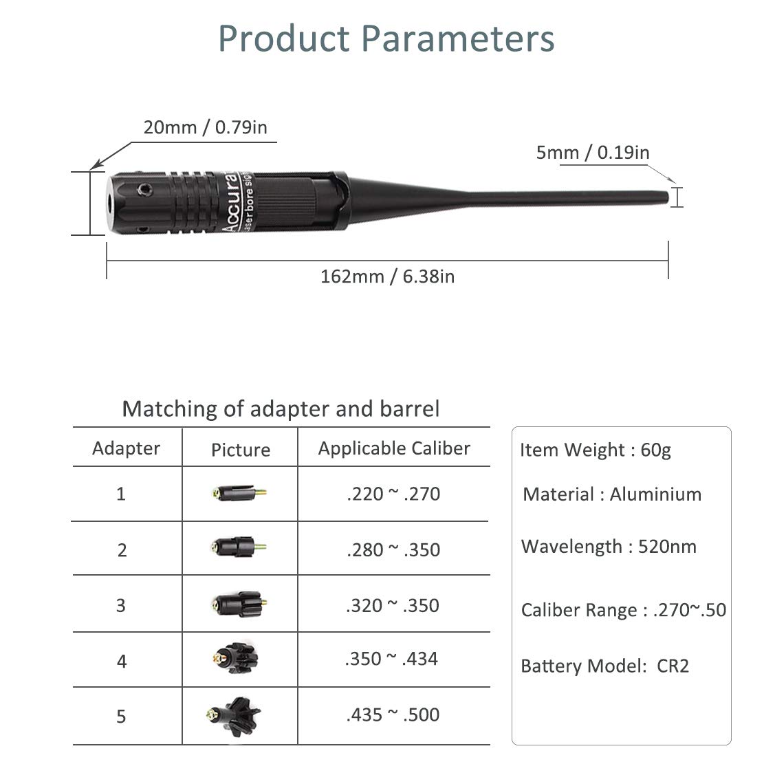 Collimatore Laser Green Dot Per Armi – Kit Boresighter Con Batteria Integrata