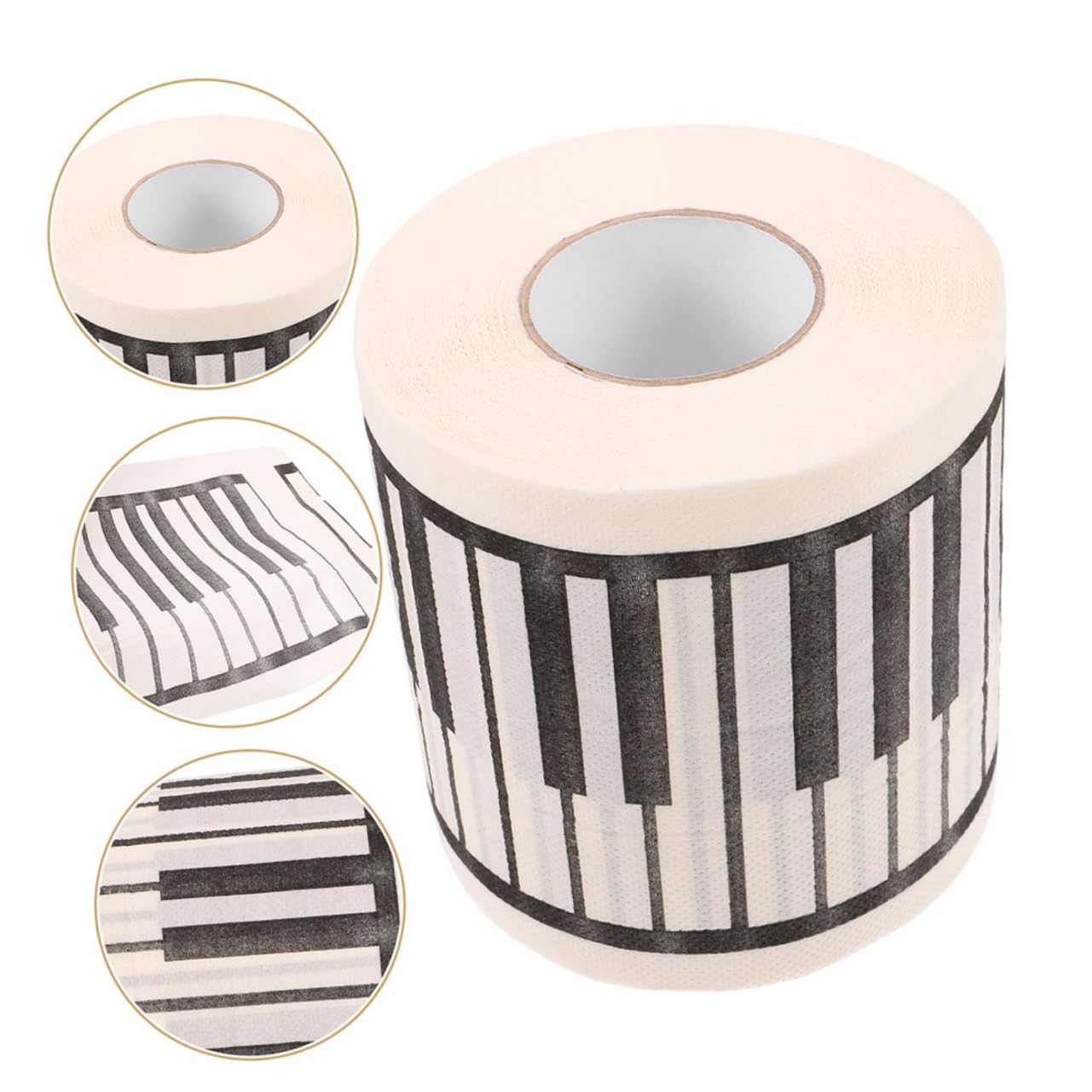 Carta Igienica a Rotolo a Forma di Pianoforte, 5 Pezzi, Carta Stampata Decorativa per Bagno, Regalo Creativo per Musicisti e Amanti della Musica