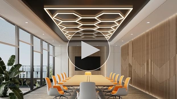 ALLYES ハニカムライト 430W 6500K ALLYES Hexagon Garage LED Light, Hex Ceiling Light 552W