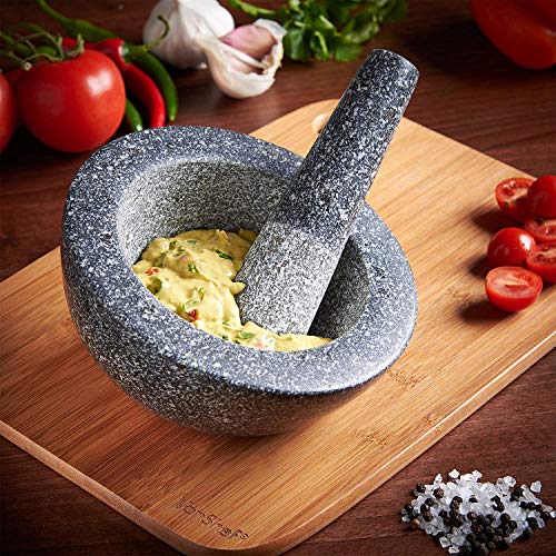 Koja-Granite-Mortar-Pestle-Stone-Grinder-Set-for-Mixing-Spices-Natural-Medicines-Pastes-Pestos-and-Guacamole-Ergonomic-Sloped-Design-Must-Have-Cooking-Grinding-Bowl-for-Every-Kitchen