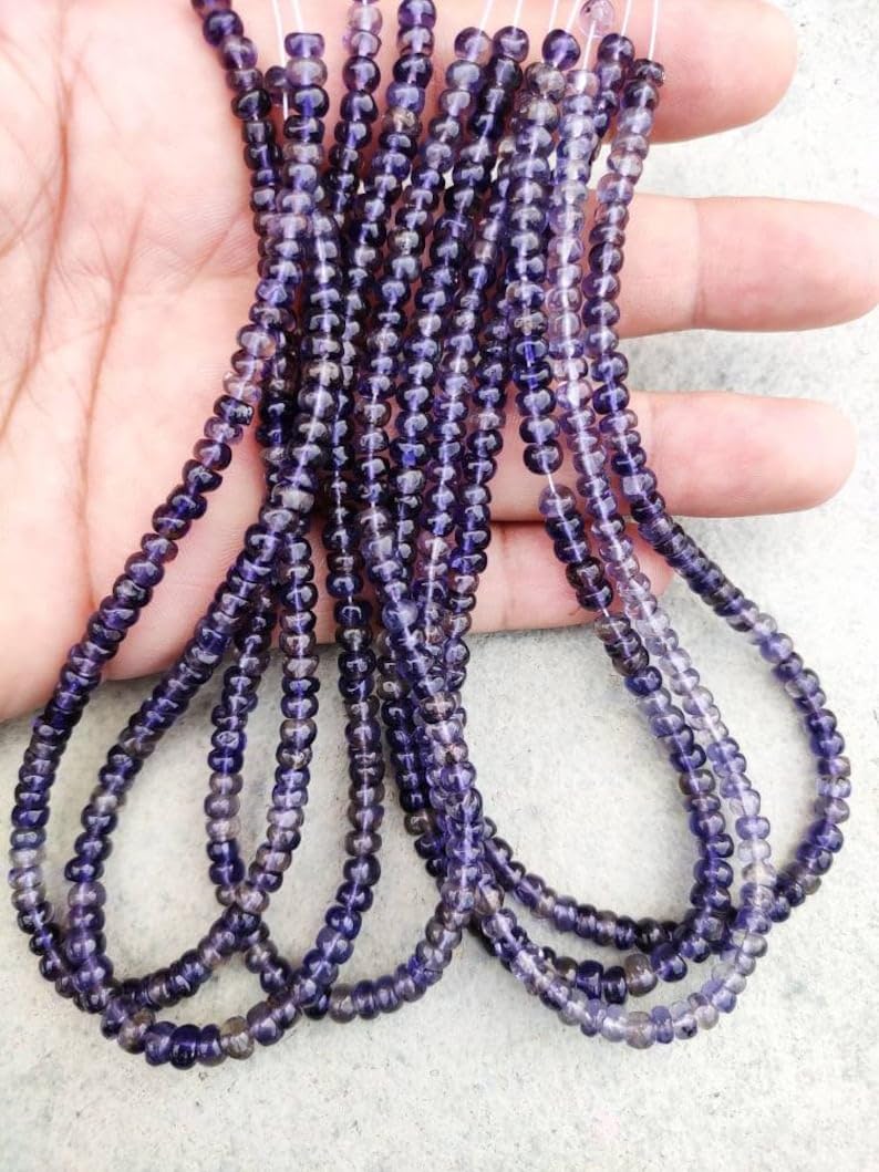 Perles en iolite naturelle à facettes de qualité supérieure pour bijoux
