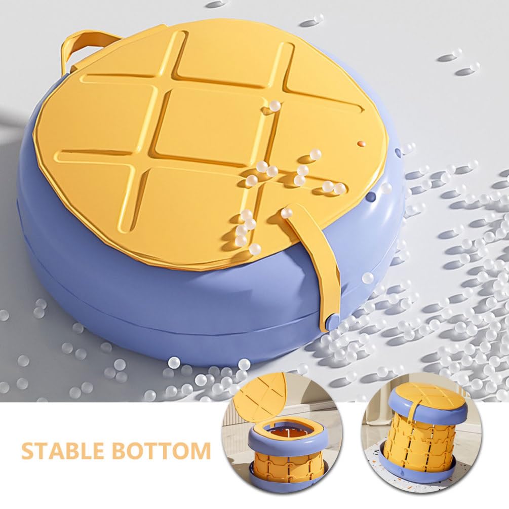 Orinal de Viaje Plegable para Niños, Asiento Portátil Amarillo | Pp, Pu y Pvc, Diseño Plegable que Ahorra Espacio, Adecuado para Camping y Actividades al Aire Libre