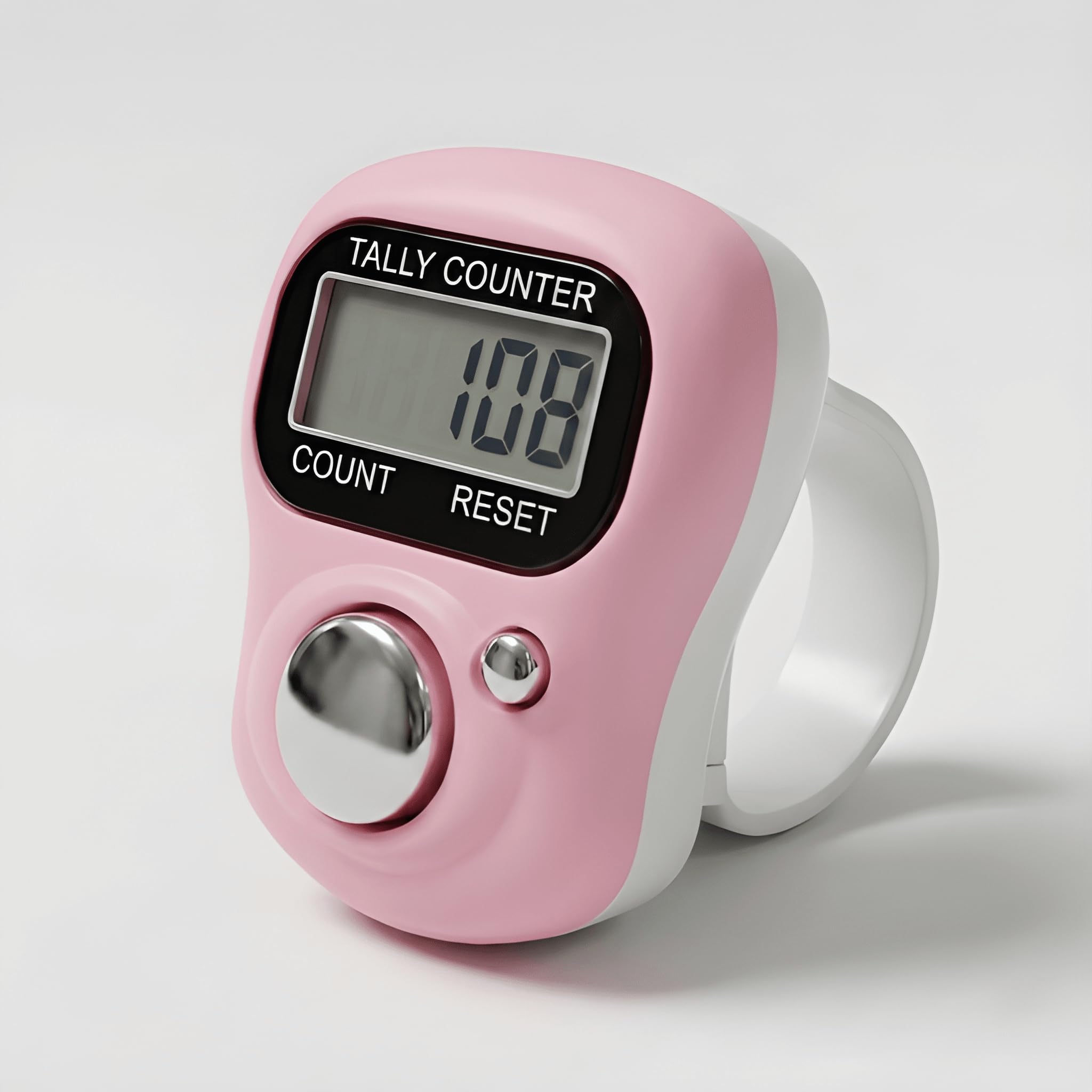 Digital Finger Ring Tally Counter, LCD Display, Count and Reset Button, Handheld Clicker(Pack of 1-Any Randome Colour Will Be Sent As Per Availability) (Pink)